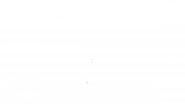 Beyaz arka planda izole edilmiş siyah çizgi yumurta ikonu. Ev yemeği, sahanda yumurta, sağlıklı kahvaltı, omlet ikonu. 4K Video hareketli grafik canlandırması