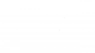 Siyah çizgi Elektronik ölçek simgesi beyaz arkaplanda izole edildi. Ağırlık ölçüm aletleri. 4K Video hareketli grafik canlandırması