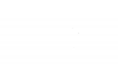 Siyah çizgi un kase ikonu beyaz arkaplanda izole edildi. Pişirme malzemeleri. Sağlıklı organik yiyecekler. Mutfak gereçleri kupası. Hamur yemeği. 4K Video hareketli grafik canlandırması