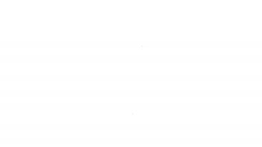 Siyah çizgi kaşık simgesi beyaz arkaplanda izole edildi. Mutfak aletleri. Çatal bıçak seti. 4K Video hareketli grafik canlandırması