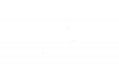 Siyah çizgi. Beyaz arka planda bira ikonu olan mutlu adam. 4K Video hareketli grafik canlandırması