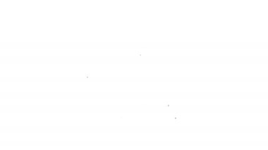 Beyaz arka planda siyah çizgi üzerine izole edilmiş bira dükkanı ikonu. Bira fabrikası tabelası. 4K Video hareketli grafik canlandırması