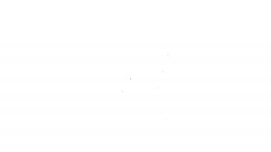 Siyah çizgi bira şişesi ve beyaz arka planda izole edilmiş cam ikon. Alkol içeceği sembolü. 4K Video hareketli grafik canlandırması