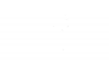 Beyaz arka planda izole edilmiş siyah çizgi bira ikonu. 4K Video hareketli grafik canlandırması