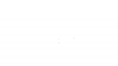 Siyah çizgi tahta fıçı rafta ve beyaz arka planda durdurma simgesi var. 4K Video hareketli grafik canlandırması