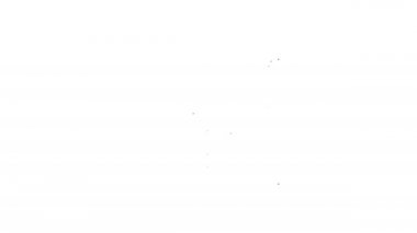 Siyah çizgi sauna ahşap hamam ikonu beyaz arka planda izole edilmiş. Isı spa rahatlatıcı terapi banyosu ve sıcak buhar sağlık hizmeti, rahatlama terapisi. 4K Video hareketli grafik canlandırması