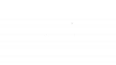 Siyah çizgi sauna ahşap ikonu beyaz arkaplanda izole edilmiş. 4K Video hareketli grafik canlandırması