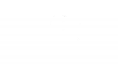 Beyaz arka planda izole edilmiş merdiven ikonu olan siyah çizgili yüzme havuzu. 4K Video hareketli grafik canlandırması