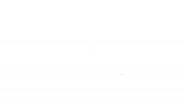 Siyah çizgi elbise askısı ikonu beyaz arka planda izole edildi. Vestiyer ikonu. Kıyafet servis sembolü. Çamaşır askı tabelası. 4K Video hareketli grafik canlandırması