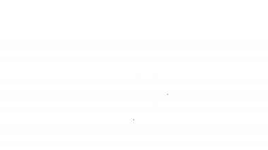 Siyah çizgi sauna saat simgesi beyaz arkaplanda izole edildi. Sauna zamanlayıcısı. 4K Video hareketli grafik canlandırması