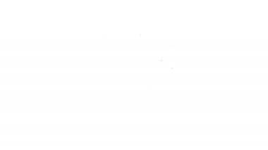 Siyah çizgi saç kurutma ikonu beyaz arkaplanda izole edildi. Saç kurutma makinesi tabelası. Saç kurutma sembolü. Sıcak hava üflüyor. 4K Video hareketli grafik canlandırması