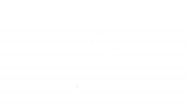 Siyah çizgi esaslı yağ şişesi simgesi beyaz arkaplanda izole edilmiş. Organik aromaterapi özü. Cilt bakımı serumu cam bırakma paketi. 4K Video hareketli grafik canlandırması