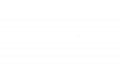 Siyah çizgi Kettle beyaz arkaplanda ikon olarak izole edilmiş. Çaydanlık ikonu. 4K Video hareketli grafik canlandırması