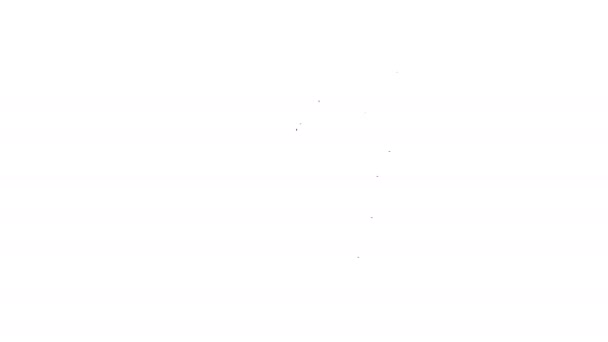 Es krim garis hitam di ikon mangkuk diisolasi dengan latar belakang putih. Simbol manis. Animasi grafis gerak Video 4K — Stok Video