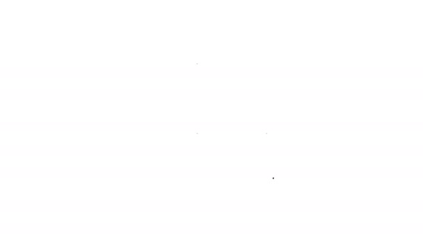 Schwarze Linie Schokoriegel-Symbol isoliert auf weißem Hintergrund. 4K Video Motion Grafik Animation — Stockvideo