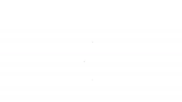 Ligne noire Crème glacée sur bâton icône isolée sur fond blanc. Doux symbole. Animation graphique de mouvement vidéo 4K — Video