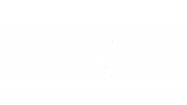 Svart linje burk med honung ikon isolerad på vit bakgrund. Livsmedelsbanken. Söt naturlig mat symbol. 4K Video motion grafisk animation — Stockvideo