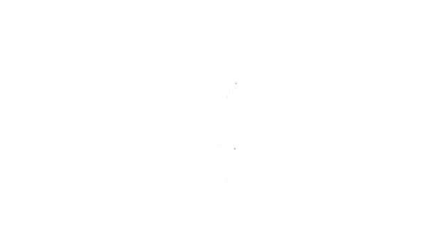 Черная линия Cook значок изолирован на белом фоне. Символ шеф-повара. Видеографическая анимация 4K — стоковое видео