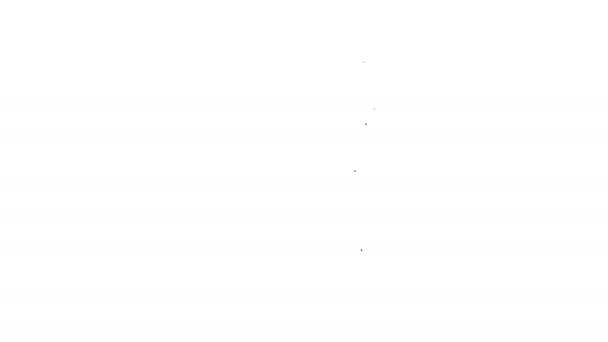 Ligne noire icône de pot de confiture isolé sur fond blanc. Animation graphique de mouvement vidéo 4K — Video
