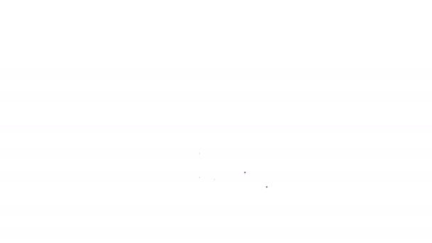Εικόνα πίνακα κοπής μαύρης γραμμής που απομονώνεται σε λευκό φόντο. Σύμβολο πίνακα κοπής. 4K Γραφική κίνηση κίνησης βίντεο — Αρχείο Βίντεο