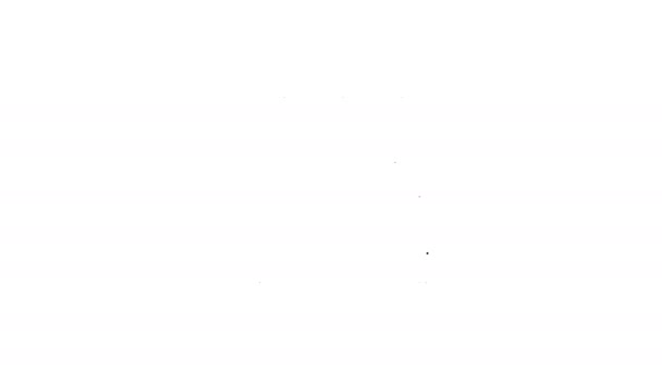 Beyaz arkaplanda siyah çizgi fırın simgesi izole edildi. Fırın tabelası. 4K Video hareketli grafik canlandırması — Stok video