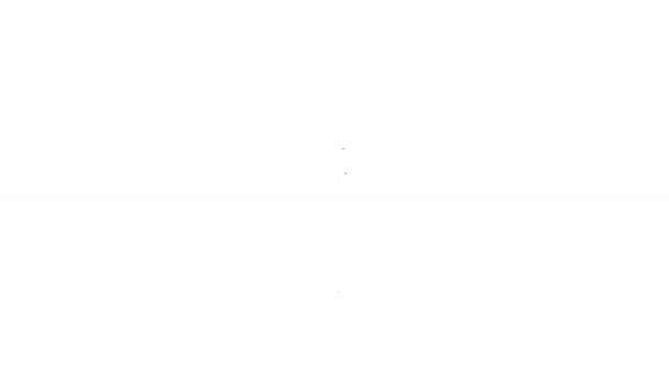 Zwarte lijn Keuken garde pictogram geïsoleerd op witte achtergrond. Kookgerei, eierklopper. Bestekbord. Voedselmix symbool. 4K Video motion grafische animatie — Stockvideo