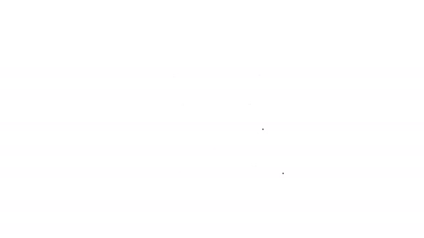 Línea negra Icono de burbujas de cerveza aislado sobre fondo blanco. Animación gráfica de vídeo 4K — Vídeo de stock