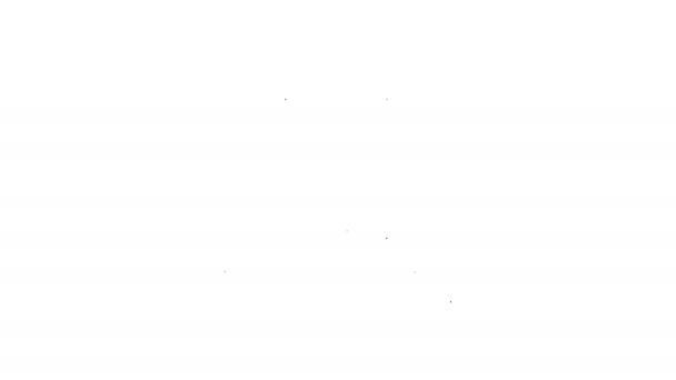 Linha preta Ícone de lata de cerveja fria isolado no fundo branco. Animação gráfica em movimento de vídeo 4K — Vídeo de Stock