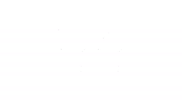 Línea negra Beer pong icono del juego aislado sobre fondo blanco. Partido del alcohol juego. Animación gráfica de vídeo 4K — Vídeos de Stock