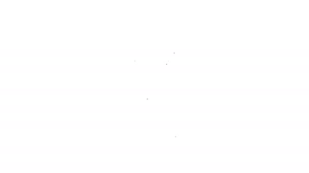 Zwarte lijn Bierblikje met schuim pictogram geïsoleerd op witte achtergrond. 4K Video motion grafische animatie — Stockvideo