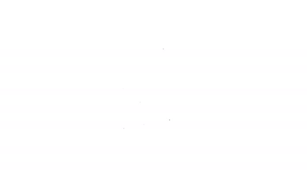 Sort linje Mand i sauna ikon isoleret på hvid baggrund. 4K Video bevægelse grafisk animation – Stock-video