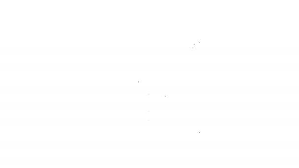 Černá čára Sauna dřevěné lázně ikona izolované na bílém pozadí. Termální lázně relaxační koupel a horká pára zdravotní péče, relaxační terapie. Grafická animace pohybu videa 4K — Stock video