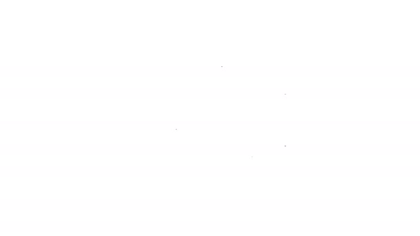 Linea nera Icona panca in legno Sauna isolata su sfondo bianco. Animazione grafica 4K Video motion — Video Stock