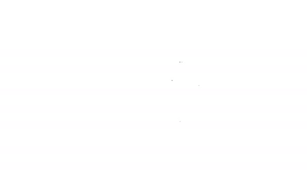 Linha preta Ícone de caneca de cerveja de madeira isolado no fundo branco. Animação gráfica em movimento de vídeo 4K — Vídeo de Stock