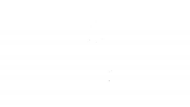 Μαύρη γραμμή αιθέρια μπουκάλι λάδι εικονίδιο απομονώνονται σε λευκό φόντο. Οργανική αρωματοθεραπεία. Δέρμα φροντίδα γυάλινη σταγόνα ορού. 4K Γραφική κίνηση κίνησης βίντεο — Αρχείο Βίντεο