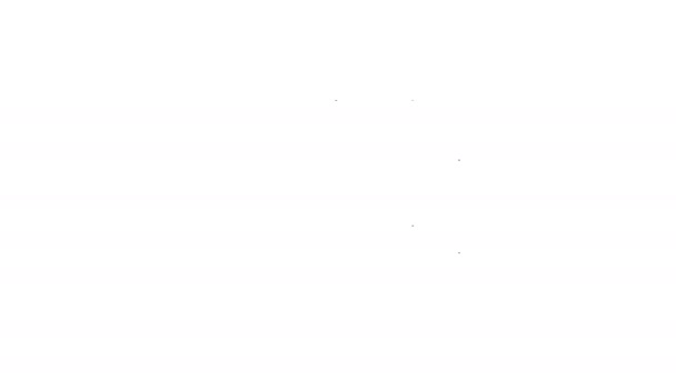 Línea negra Icono de pila de toallas aislado sobre fondo blanco. Animación gráfica de vídeo 4K — Vídeo de stock