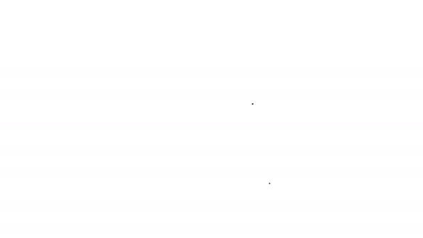 Zwarte lijn Badkamer schalen pictogram geïsoleerd op witte achtergrond. Gewicht meten Apparatuur. Gewichtsschaal fitness sport concept. 4K Video motion grafische animatie — Stockvideo