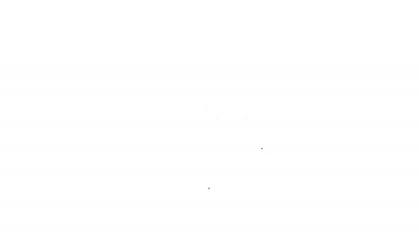 Línea negra Icono del reloj Sauna aislado sobre fondo blanco. Temporizador de sauna. Animación gráfica de vídeo 4K — Vídeo de stock
