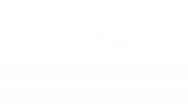 Черная линия миномёта и пестик значок изолированы на белом фоне. Видеографическая анимация 4K — стоковое видео
