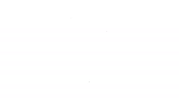 Línea negra Icono de manoplas de sauna aislado sobre fondo blanco. Manopla para spa. Animación gráfica de vídeo 4K — Vídeos de Stock