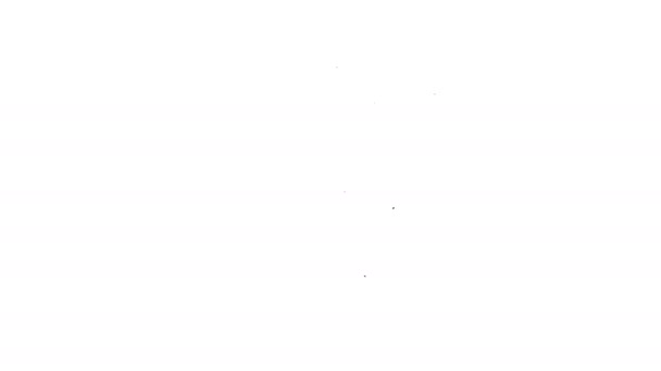 Linea nera Icona dopobarba isolata su sfondo bianco. Icona spray di Colonia. Flacone di profumo maschile. Animazione grafica 4K Video motion — Video Stock