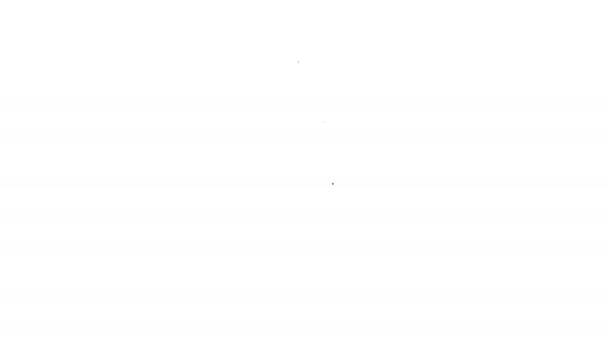 Zwarte lijn Crème of lotion cosmetische buis pictogram geïsoleerd op witte achtergrond. Lichaamsverzorging producten voor vrouwen. 4K Video motion grafische animatie — Stockvideo