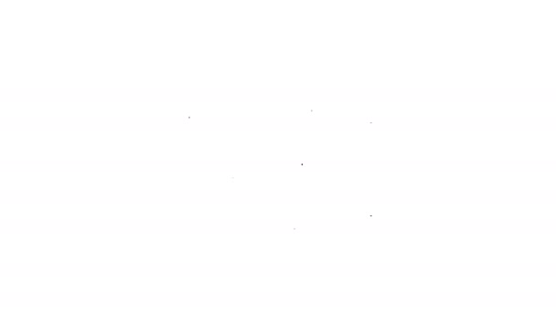 Чорна лінія Крем або лосьйон значок косметичної трубки ізольовані на білому тлі. Продукти по догляду за тілом для жінок. 4K Відео рух графічна анімація — стокове відео