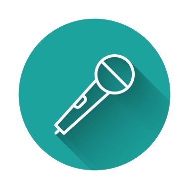 Beyaz arkaplanda siyah mikrofon simgesi izole edildi. Radyodaki mikrofondan. Sözcü işareti. Sıvı şekilli soyut pankart. Vektör.