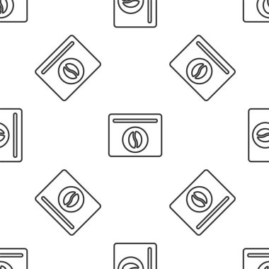 Kahve çekirdeğinin gri çizgisi simgesi beyaz arka planda izole edilmiş. Vektör.