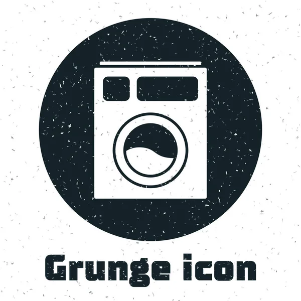 Grunge Washer 아이콘은 배경에서 분리되었습니다 세탁기 아이콘이야 세탁기 가전제품의 모노크롬 — 스톡 벡터