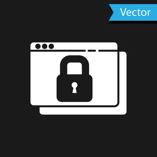 Branco Proteja Seu Site Com Https Ícone Ssl Isolado Fundo — Vetor de Stock