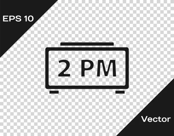 Schwarzes Digitales Weckersymbol Isoliert Auf Transparentem Hintergrund Elektronische Uhr Wecker — Stockvektor