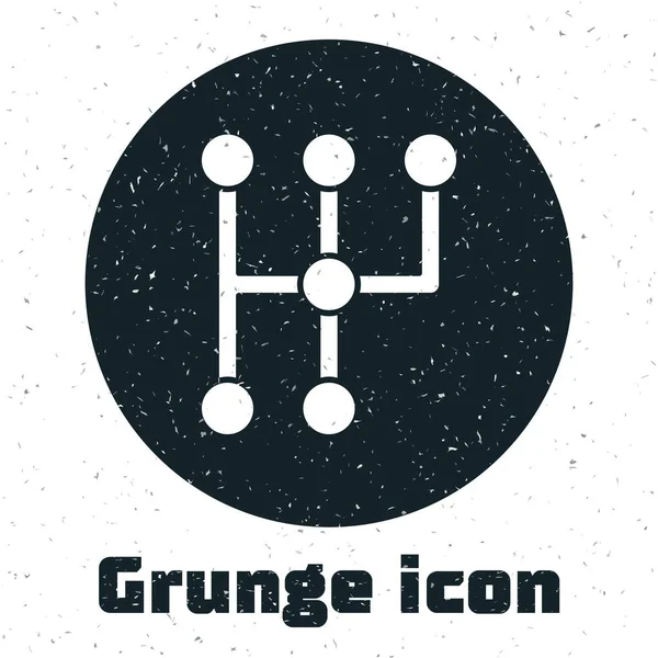 Значок Grunge Gear Shifter Выделен Белом Фоне Значок Передачи Монохромный — стоковый вектор