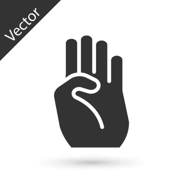 Grau Indisches Symbol Hand Symbol Isoliert Auf Weißem Hintergrund Vektor — Stockvektor